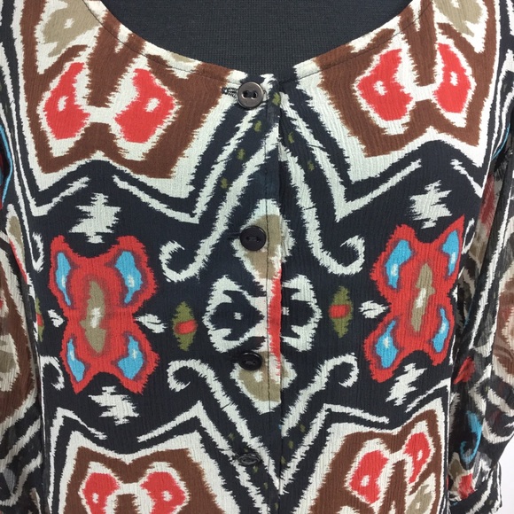 Aztec Button Front Blouse/Jacket - Picture 2 of 7